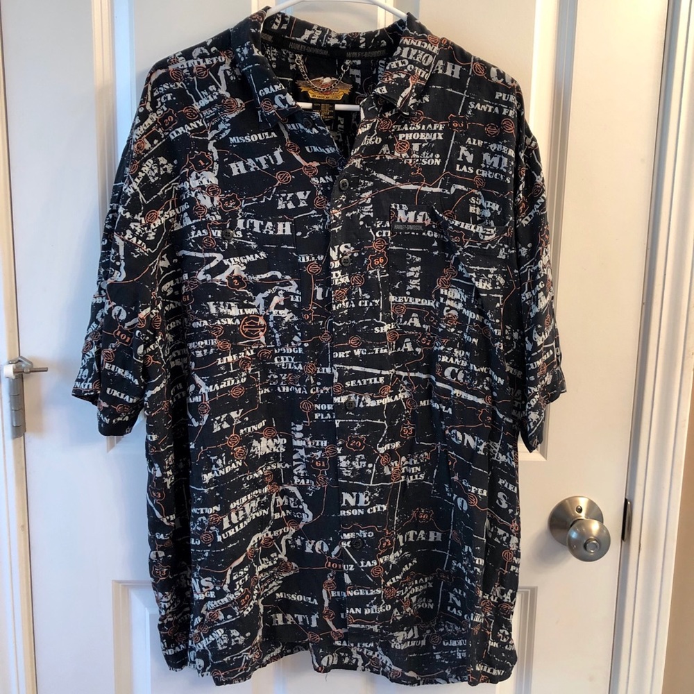 Vintage Harley Davidson Hawaiian Shirt XL